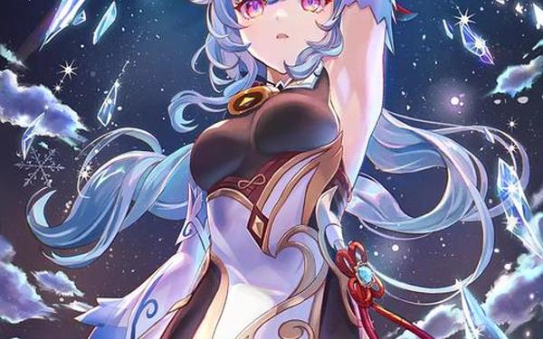 甘雨翻白眼流眼泪咬铁球;甘雨嘴巴里咬着铁球
